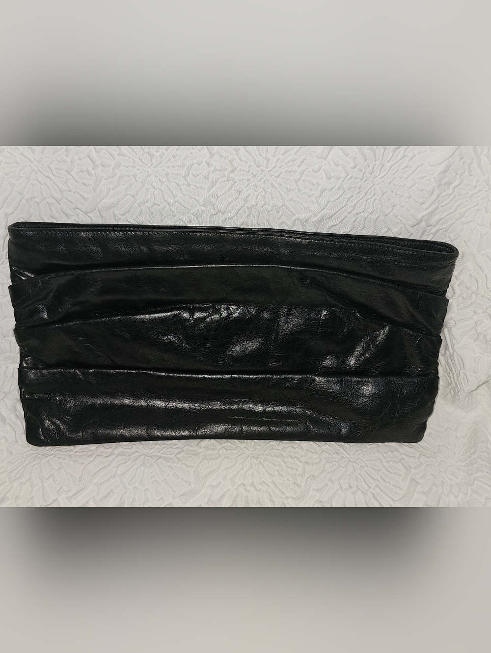 HOBO Black Leather Waver Wristlet Clutch Pouch